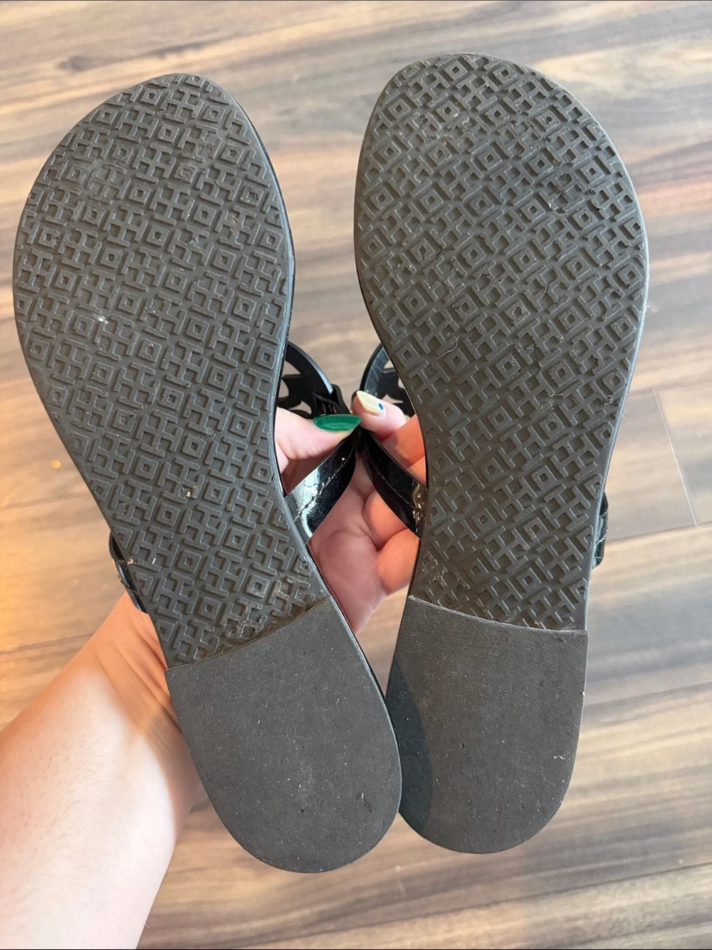 Tory Burch Miller Sandals - Black Patent Leather